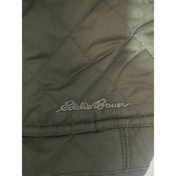 Eddie Bauer Womens Olive Green Quilted Jacket Tall Medium - Picture 3 of 11